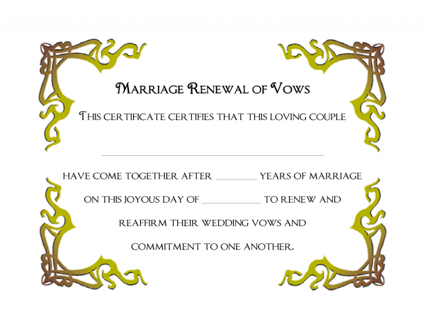 Marriage Renewal Template