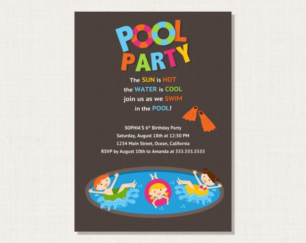 Pool Party Invitation Idea