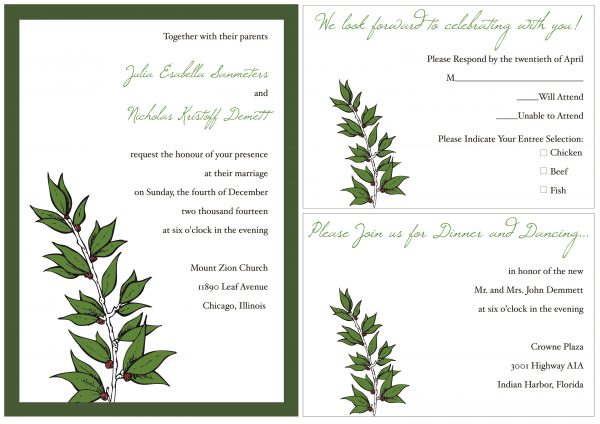 Sample Wedding Invitation Template Card