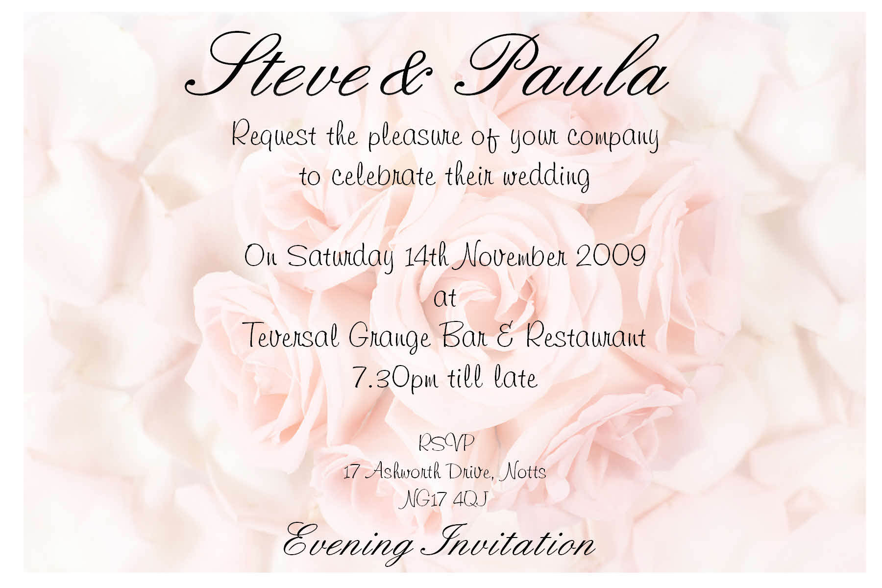 Affordable Wedding Invitation Wording
