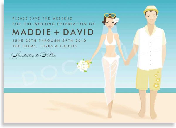 Beach Wedding Invitation Card