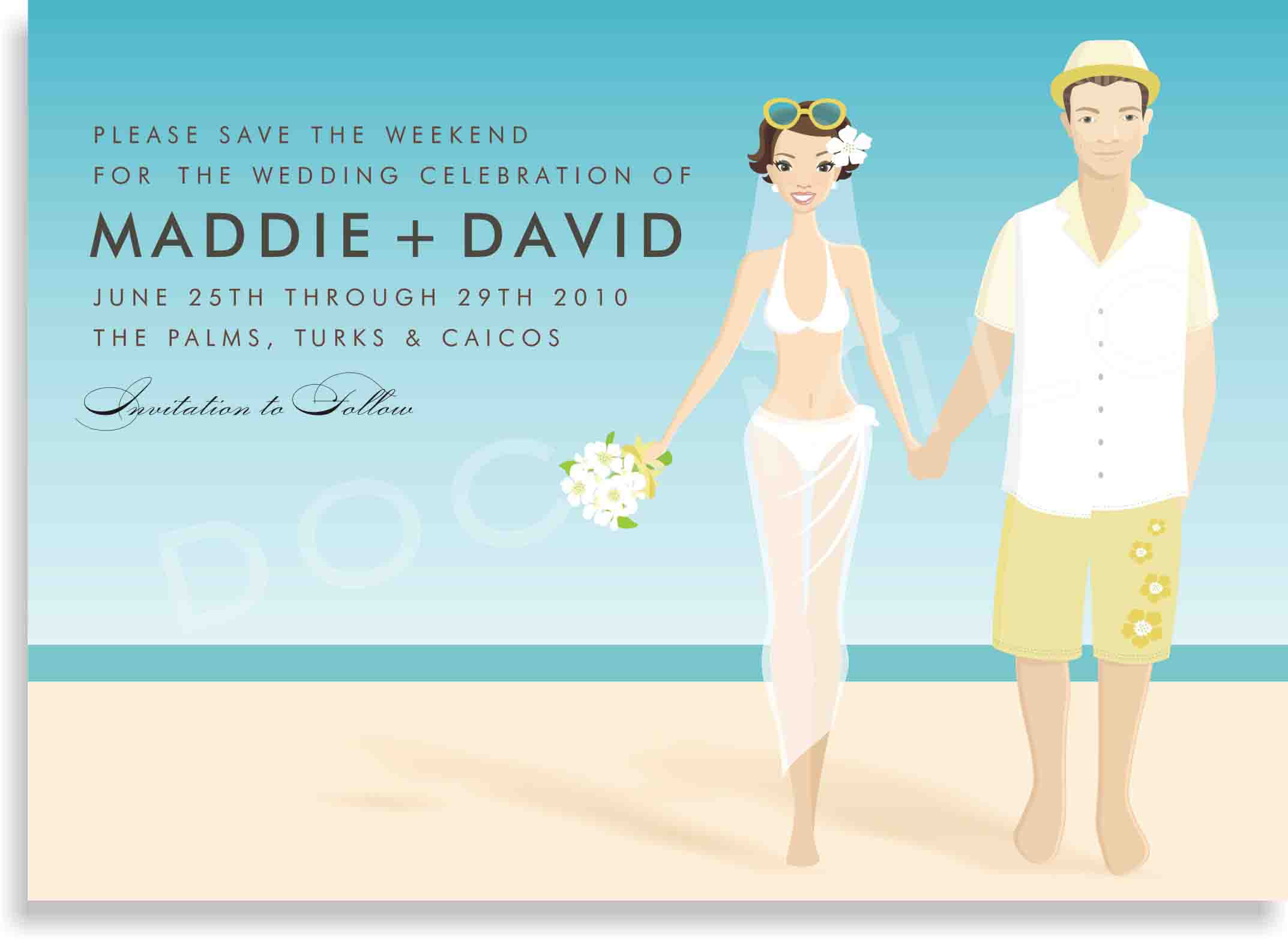 Beach Wedding Invitation Card Invitation Templates