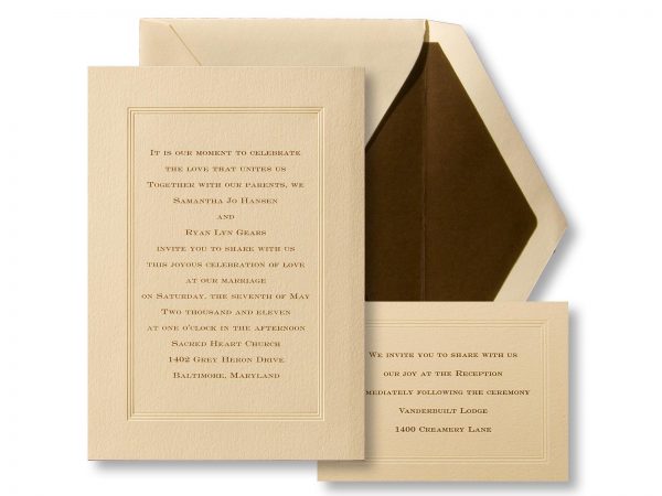 Classic Wedding Invitation Sample