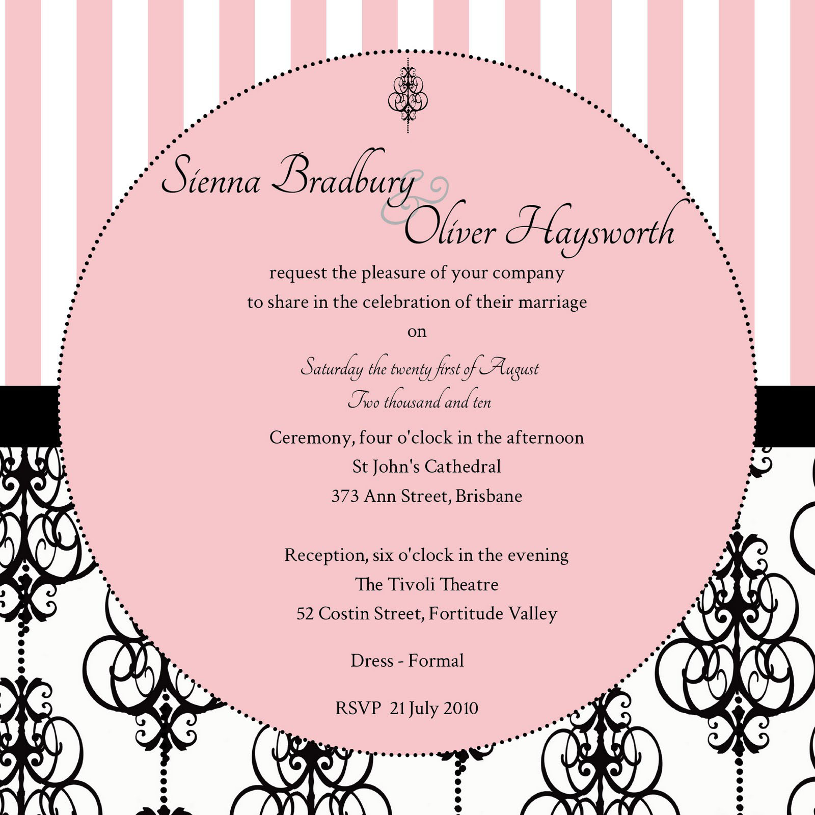Elegant Wedding Invitation Printable