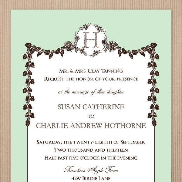 Fall Wedding Invitation Template Card