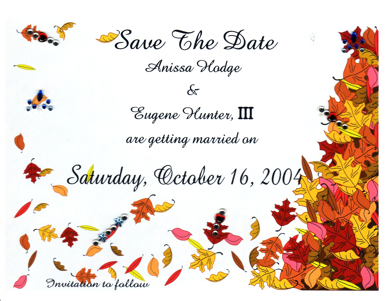 Fall Wedding Invitation Template Idea