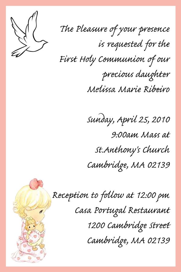 First Communion Invitation