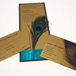 Peacock Inspired Wedding Invitation Card