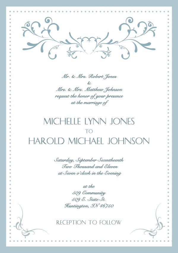 Sample Wedding Invitation Card