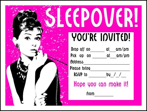 Sleepover Invitation Wording