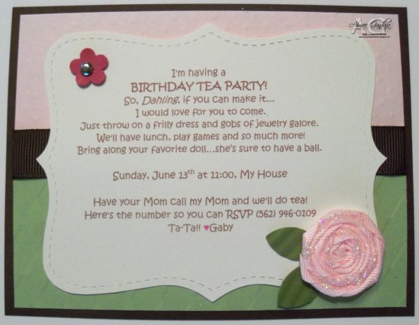 Tea Party Invitation Idea