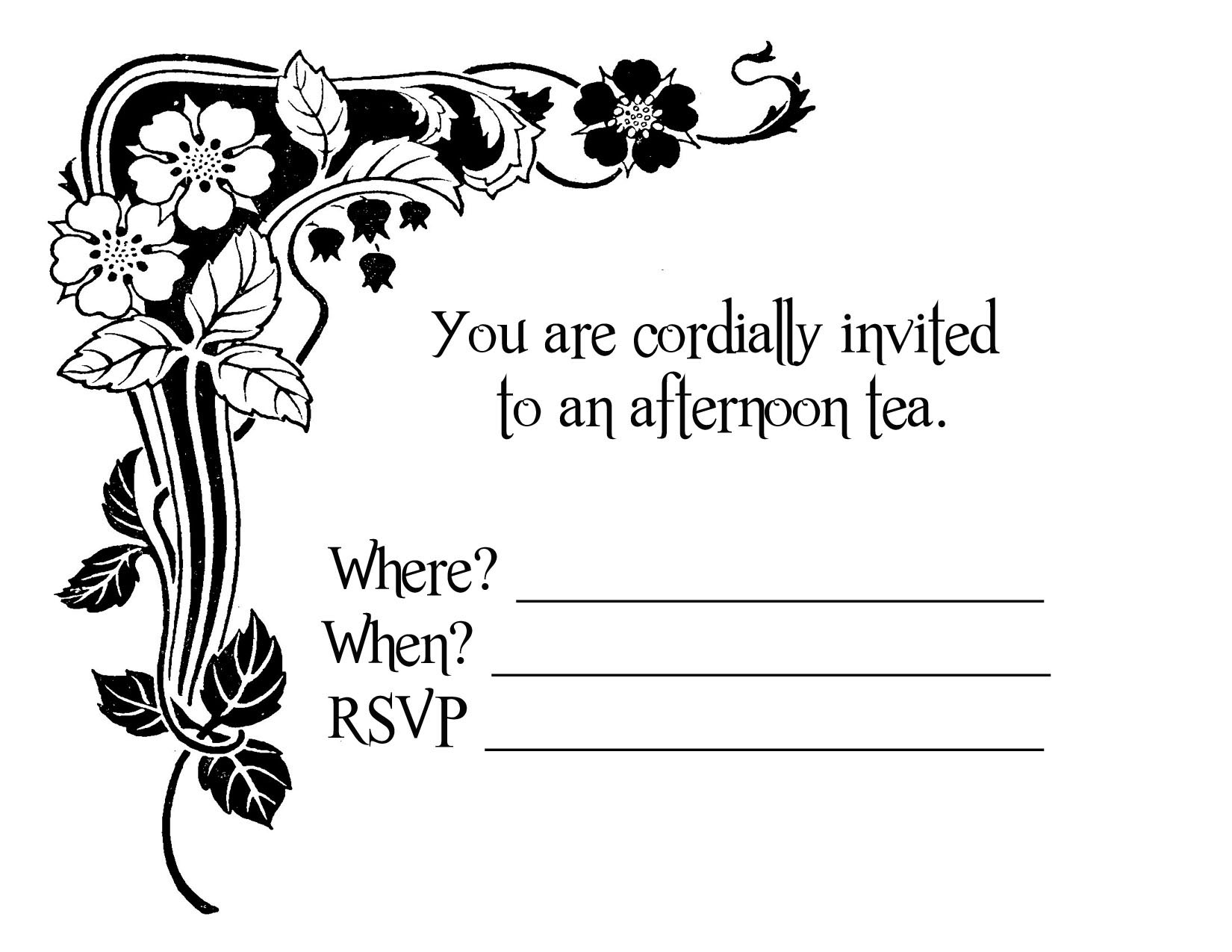 Tea Party Invitation Wording