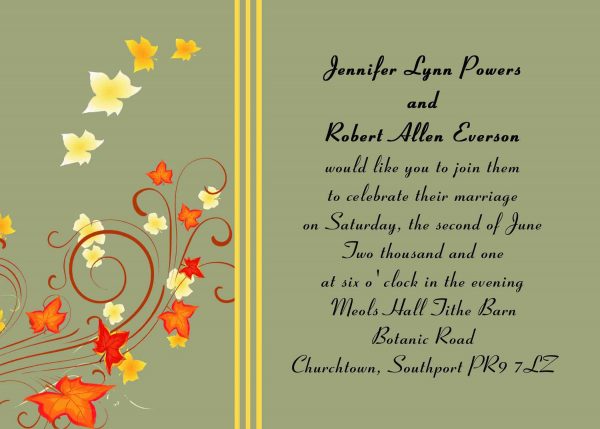 Unusual Wedding Invitation Card