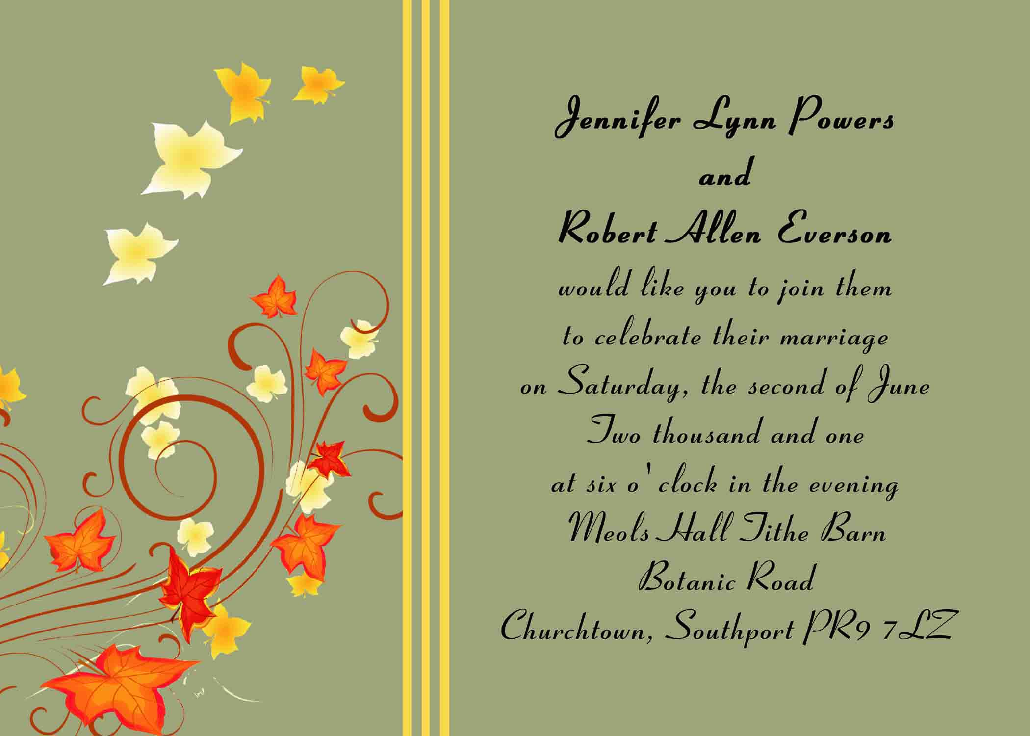 Unusual Wedding Invitation Card
