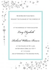 Wedding Invitation Wording Card